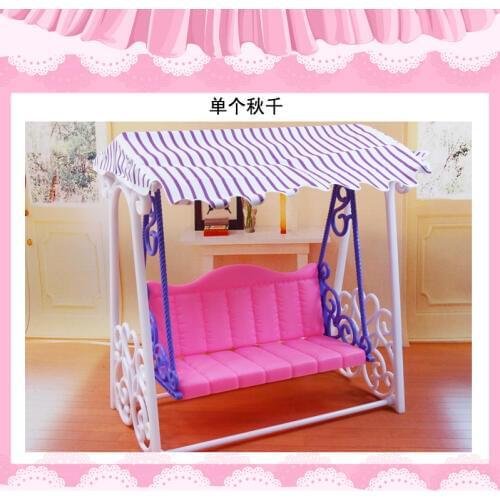 For Barbie Doll furniture accessories Swing Entertainment series dining table kitchen bedroom wardrobe bed toy gift girl DIY