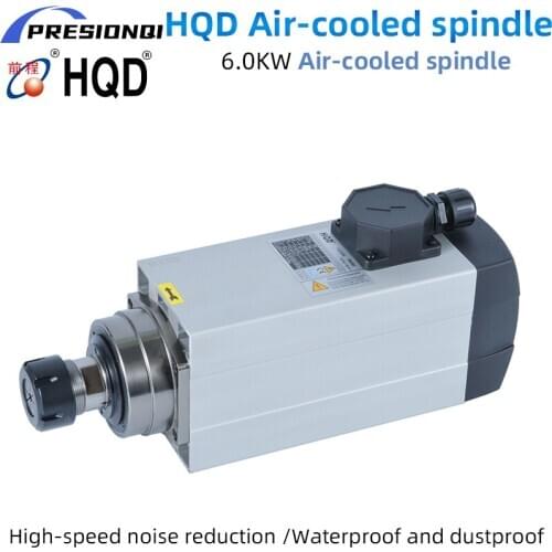 HQD CNC Spindle Motor 6KW Air Cooled Spindle Motor 380V 220V 18000rpm Chuck ER32 300Hz For CNC Milling Router Machine