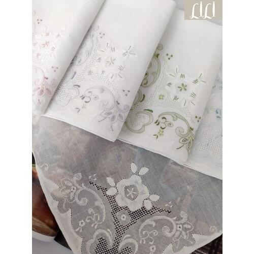 Elegant and Exquisite 100% Cotton Hand-embroidered Lady Handkerchief