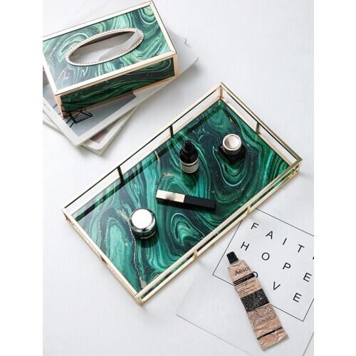 European Luxury Storage Tray Bathroom Toiletries Storage Tray Bedroom Cosmetics Skin Care Product Storage Tray Home Decoration