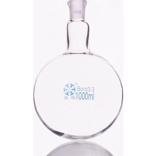Single standard mouth round-bottomed flask,Capacity 1000ml and joint 19/26,Single neck round flask