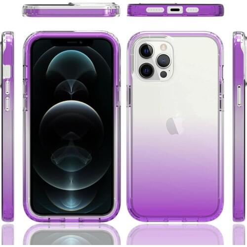 Gradient Clear Back Panel for iPhone 12 Pro Max 5G Crystal Case iPhone12 Mini 11 Pro Xs Max Xr X 6 6s 7 8 Plus SE Bumper Coque