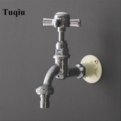 Chrome brass Traditional American Style Washing machine faucet cross handle wall mounted out door faucet