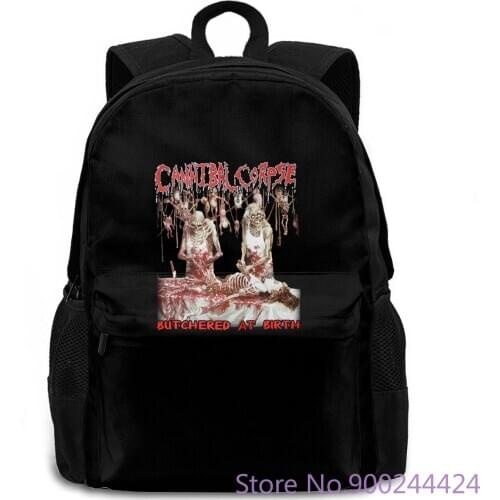 CANNIBAL CORPSE BUTCHERED AT BIRTH 1991 DEATH METAL GRINDCORE NEW BLACK Printed women men backpack laptop travel school