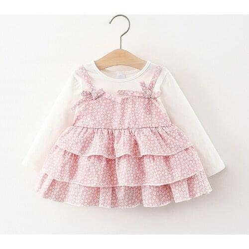 Menoea Baby Girls Princess Dresses Autumn Toddler Clothes Casual Floral Party Dress Cotton Kids Clothing Newborn Dress 0-3Years