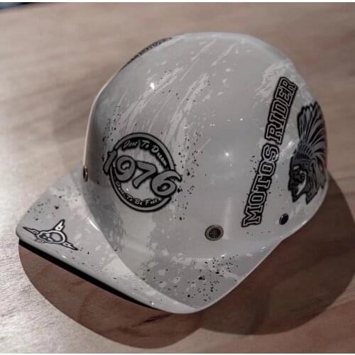 Motorcycle Retro Helmet High Quality Genuine Leather Vintage Open Face Half Motorbike Biker Riding Crash Scooter Cruiser Chopper