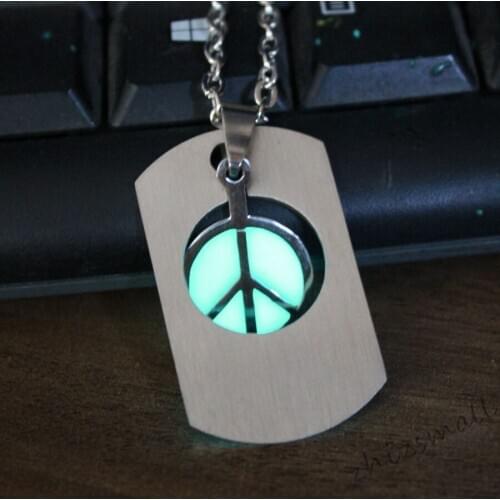 New Peace sign necklace glowing Necklace Pendants keyChain Fashion Jewelry glow in the dark