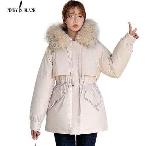 PinkyIsBlack New Casual Loose Fur Liner Hooded Winter Parkas Women Fashion Solid Thick Short Coats Women Elegant Cotton Jackets