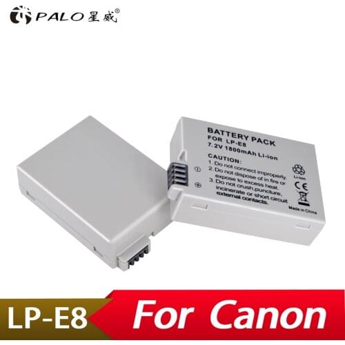 Palo 2pcs LP-E8 Battery pack bateria LP-E8 lp e8 For Canon 550D 600D 650D 700D X4 X5 X6i X7i T2i T3i T4i T5i DSLR Camera