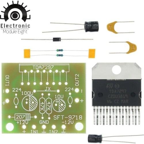 1set TDA7297 amplifier board spare parts dc 12v grade 2.0 dual audio encoding 15w electronic diy kit