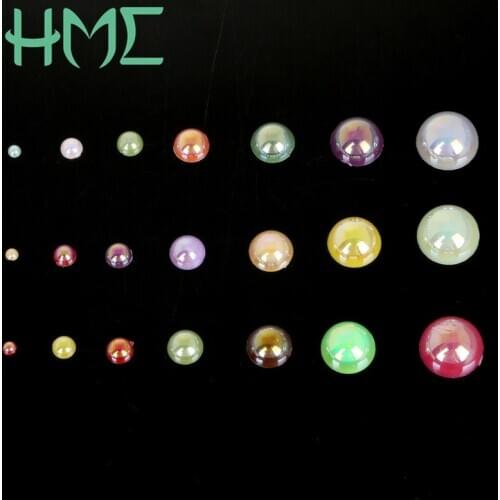 Multi sizes(3-14mm) Ivory White Colors Craft Imitation Pearls Half Round Flatback Pearls for DIY Craft Jewelry Findings Making