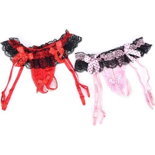 Women Sexy Lace Garter Belt Sheer Wedding Garters Stocking Fetish Suspender Belt Pole Dance Suspenders