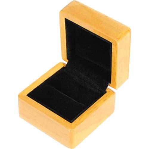 Prettyia Solid Wood Jewelry Storage Case Wooden Gift Box Present Case Unisex