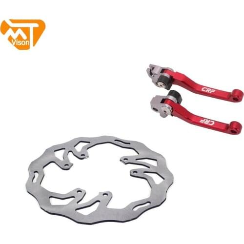 Motorcycle Pivot Brake Clutch Levers and Front Wavy Brake Disc Rotor For Honda CRF250R CRF450R CRF250X CRF450X 2004 2005 2006