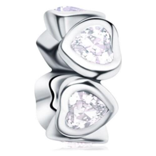 Wholesale Price 925 Sterling Silver Heart Love Spacer Charm Fit Charm Bracelet Necklace Bead DIY Jewelry Making Gift Valentine