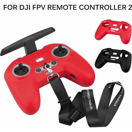 Silicone Cover Neck Strap for DJI FPV Remote Controller 2 Protetcive Case Skin Anti-Lost Lanyard for DJI FPV Combo Accessories