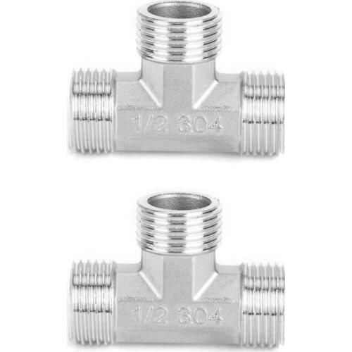 Pipe connection G1 2in Male Thread Stainless Steel T Shaped Tee Connector Pipe Connection Fittings Accessories