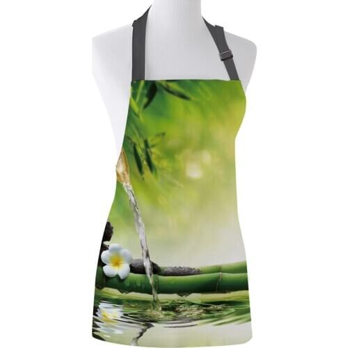 Spa Bamboo Stone Zen Kitchen Aprons BBQ Bib Apron for Cooking Baking Restaurant Pinafore Home Christmas Decorations