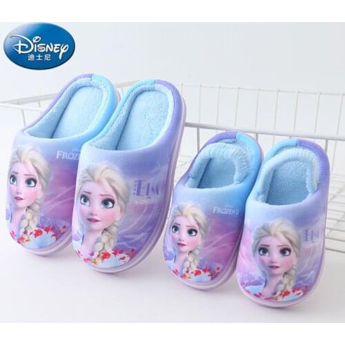 Disney cartoon cotton slippers 2020 new parent-child shoes winter childrens home frozen warm non-slip indoor shoes