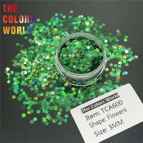 TCT-200 Flower Shape Holographic Laser 3MM Size Nail Glitter Nail Art Decoration Body Glitter Makeup Face Painting Handwork DIY