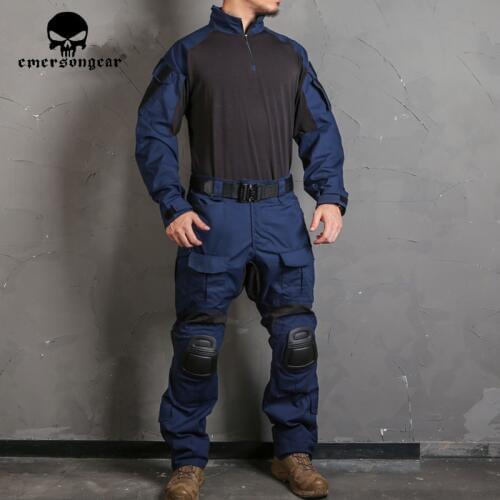 EMERSON Blue Label G3 Combat Pants Shirt Military Tactical Nylon Navy Blue Trousers Mens Duty Training Cargo Pants w Knee Pads