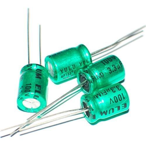 3.3uF 100V Audio dedicated capacitor NP 8x11.5mm 100V3.3uF Bipolar non-polarity Aluminum Electrolytic Capacitor For Speaker