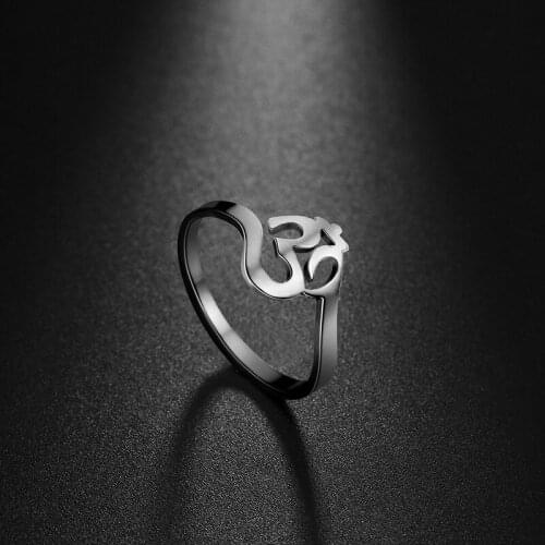 OM Symbol stainless steel ring for Women OHM Hindu Buddhist AUM Yoga Finger Ring Viking Jewelry Gift Talisman Amulet Wholesale