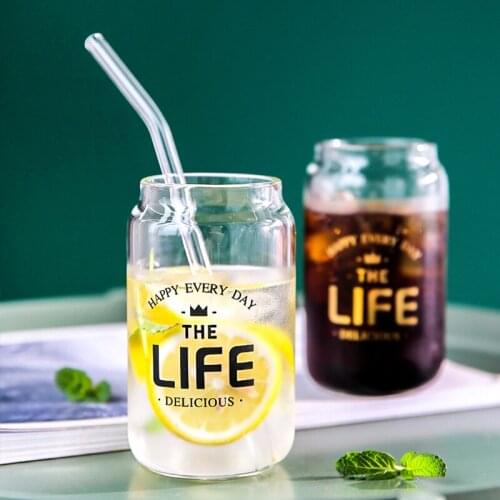 Jusen 350ML Transparent Heat Resistant Glass Cup Coffee Cups Cocktail Glass Tazas Beer Mugs Juice Cup Breakfast Milk Drinkware