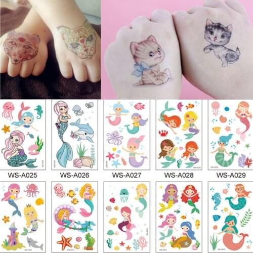 10-20pcs Kids Tattoo Temporary Tattoos Cartoon Unicorn Horse Fake Tattoo Sticker Waterproof Art Tattoo Hand Arm for Child Boy