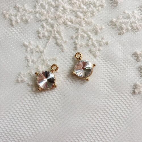 14*11MM 70Pcs Glass White Bead & KC Gold Alloy Jewelry Charms Beads Jewellery Pendants