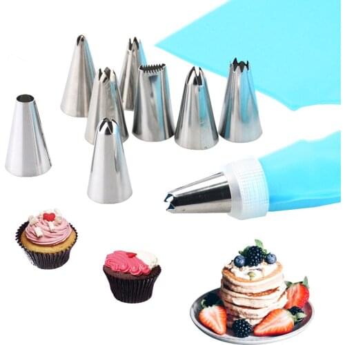 26 PCS/Set Silicone Pastry Bag Tips Kitchen DIY Icing Piping Cream Reusable Pastry Bags +24 Nozzle Set Cake Decorating Tools