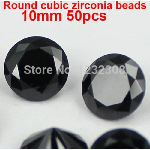 8 colors 50pcs 10mm Crystal Brilliant Cut Round Design Beauty Bead Cubic Zirconia Stone Supplies For Jewelry Nail Art Decoration