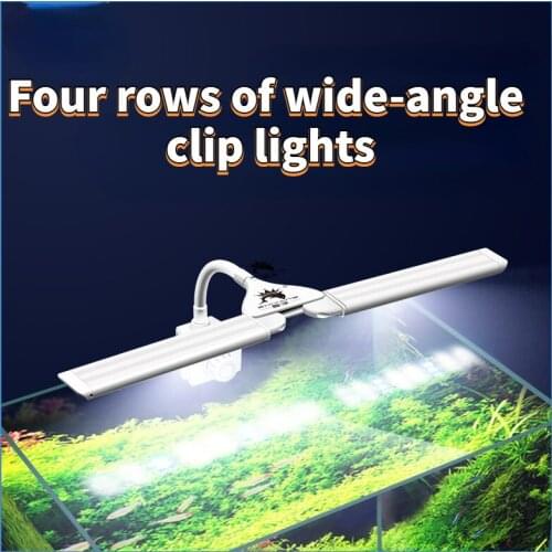 Fish tank 4-row wide-angle clip light led aquarium lamp mini tortoise grass frame light lighting for aquarium 220v 110v us plug