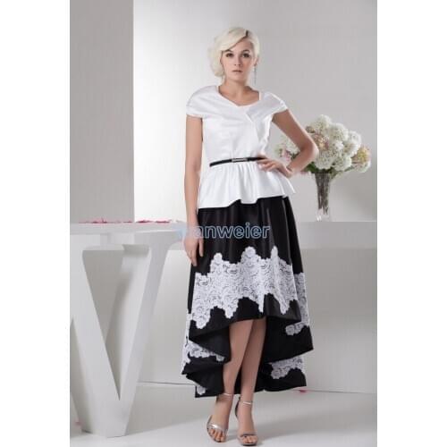 Free shipping new style 2016 new design hot sale short sleeve brides maid sexy short front long back Mother of the Bride Dresses