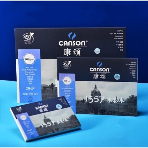 Canson 1557 Professional 300g/m2 Watercolor Paper 20Sheet Water Color Book For Drawing Painting Art Supplies Stationery