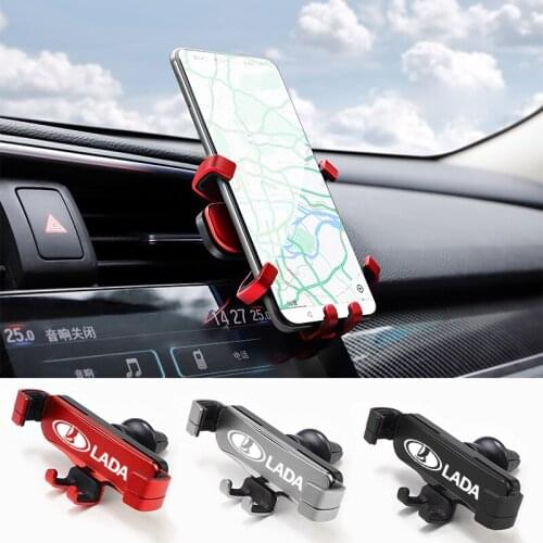 Deformable Gravity Car Mount For Mobile Phone Holder Air Vent Clip Stand For Lada Vesta Niva Samara Kalina Largus Priora Xray