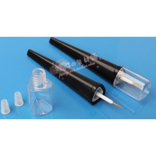Capacity 8ml 500pcs/lot DIY Empty eyelash growth liquid bottle cap, transparent black eyeliner bottle points bottling tube