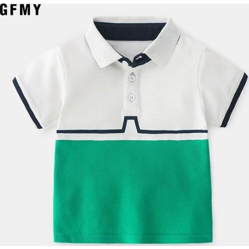 GFMY 2020 New Summer Short sleeve 2 Color Stitching Leisure Baby Shirt 2year Comfort cotton Kids Top