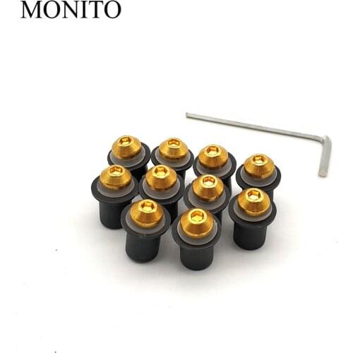 Hot 10PCS Fairing Windscreen Screw Bolt Kit Windshield Mounting Nut bolt For SUZUKI GSXR 600 750 1000 GSX 250R SV650A GSX-S 1000