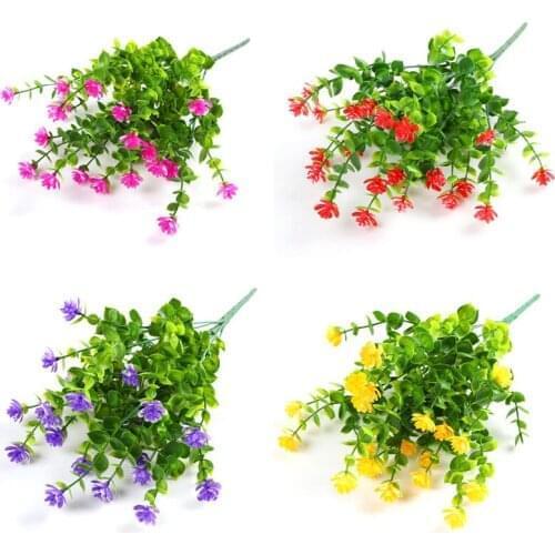 10pcs Artificial simulation plastic flower fake flower plant wall wedding gardening decorative flower Planter Patio Yard Decor