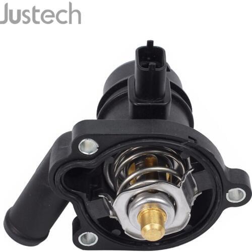 Justech 55565336 Engine Coolant Thermostat + Housing Assembly 55579010 55593034 Temperature Sensor Thermostat For Buick Chevy