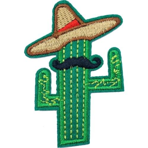 Cactus (Size:5.0x7.2cm) DIY Badge Patch Embroidered Applique Sewing Clothes Stickers Garment Apparel Accessories Badges