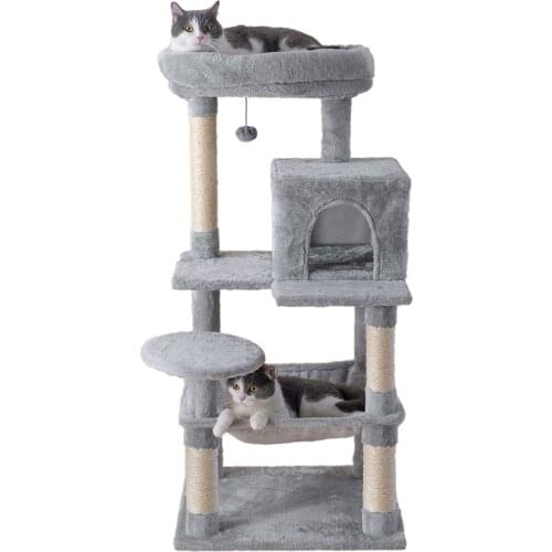 46.5 inches Cat Climbing Frame with Hommock Ball Cat Tree House Bed Pet Scratching Post Tree big Cat Toys Fast shipping to CA