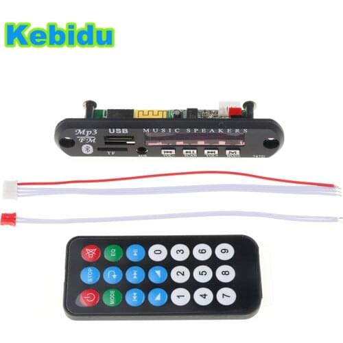 Kebidu USB TF Radio FM AUX Wireless Bluetooth 5V 12V 24V WMA MP3 Audio 3.5mm MP3 Player Decoder Board Module For Car for iPhone