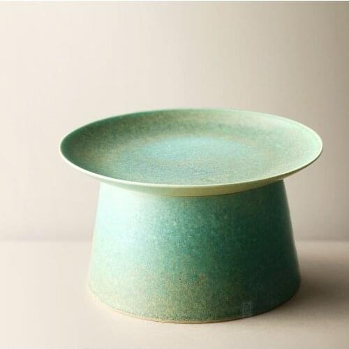 Japanese-style Ceramic Tall Fruit Tray Creative Tableware Refreshment Snack Tray Retro Household Dried Fruit Snack Tray Kitchen