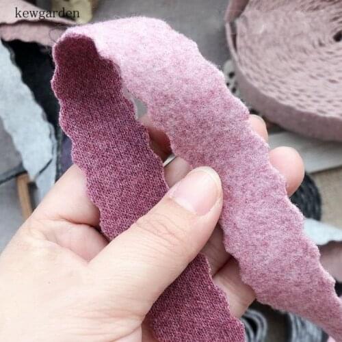 Kewgarden DIY Bowknot Cotton Ribbon Wavy Edge Wool Satin Ribbons 25mm 1" Handmade Tape Garment Accessories Riband 5meter