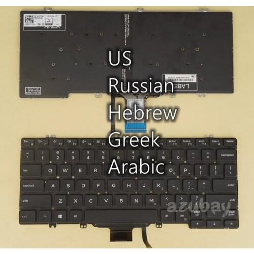 US Russian Hebrew GK Arabic Keyboard for DELL Latitude 5300 2 in 1, 5300, 7300 02TR2K 02RDRV 0483X1 03PCWD 03FPPD 02G03V Backlit