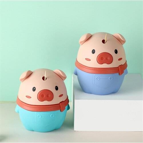 Piggy Push-type PP Toothpick Holder Portable Cartoon Toothpick Storage Box For Restaurant Home Kitchen Toothpicks Dispenser
