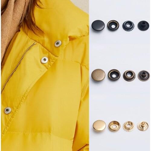 1Set 12/13/15/17/20mm Hand Press Metal Brass Studs Sewing Snap Button Fasteners Rivets Eyelet For Leather Craft Clothes Bags