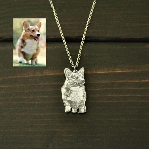 Personalized Dog Photo Necklace,Your Pet Photo Necklace,Custom Engrave Name Necklace,Pet Memorial Jewelry,Pet Lover Gift